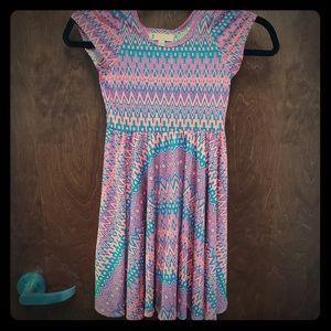 Lularoe Dot Dot Smile girls dress Sz 7